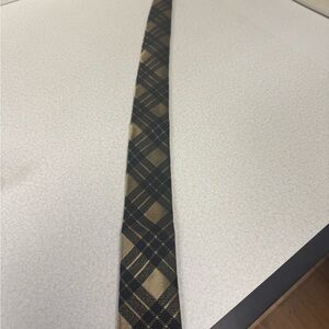 Alexander McQueen Black and Gold Plaid Tie